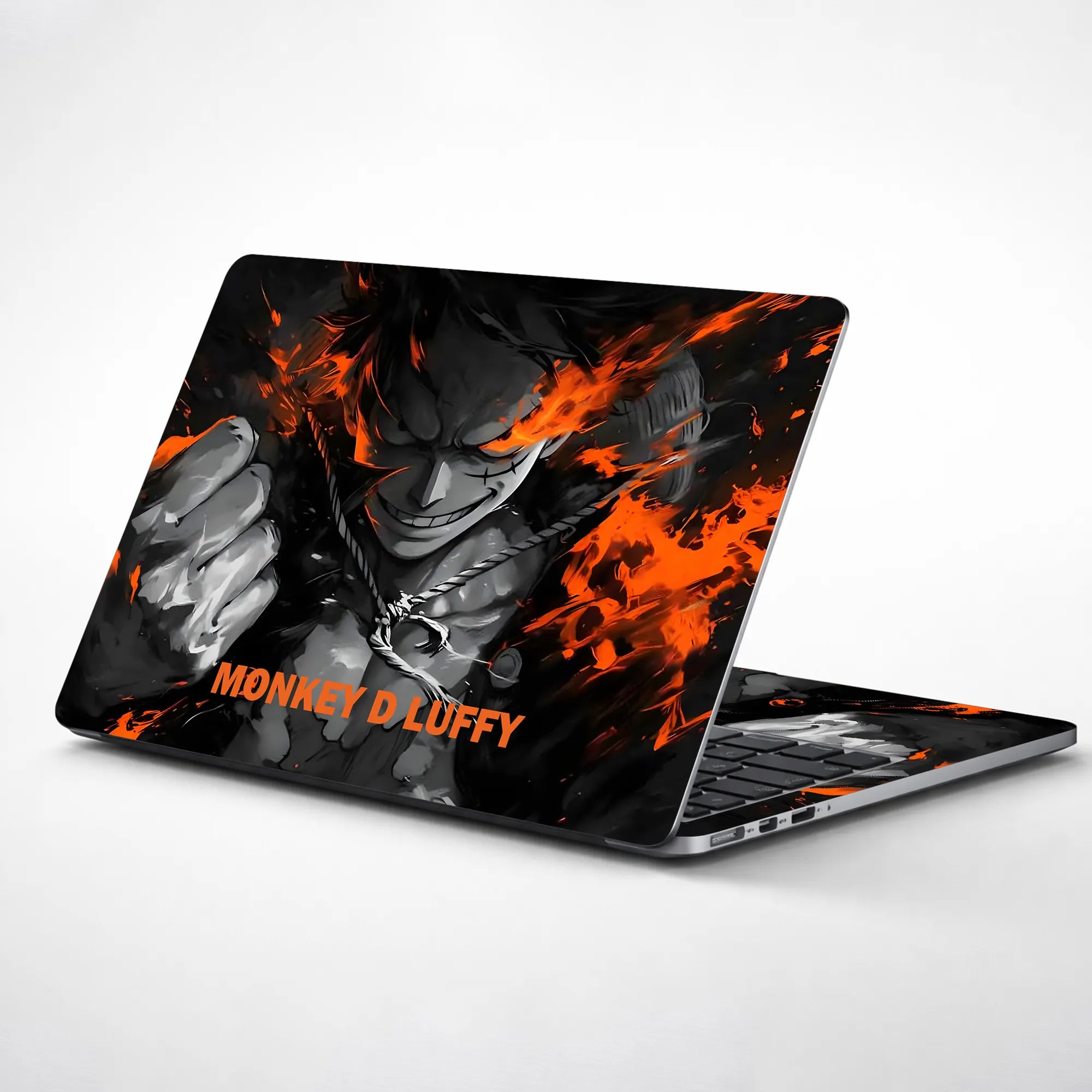 Laptop Skin - Dynamic Manga Character Fiery Contrast