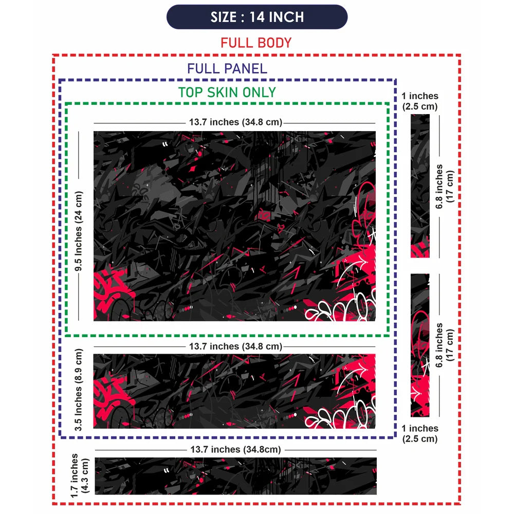 Universal Laptop Skin - Black Red Graffiti