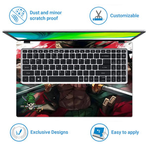Laptop Skin - Dynamic Anime Warrior Red Action