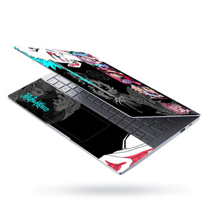 Universal Laptop Skin - Black Teal Sukuna Anime Layout