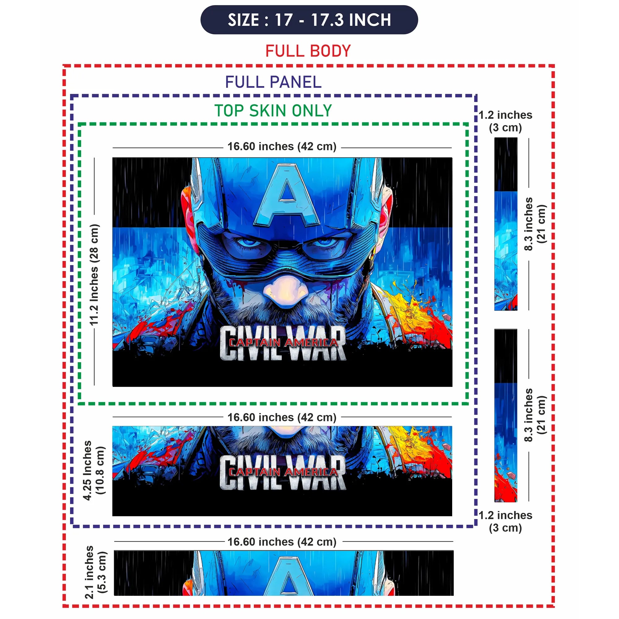 Laptop Skin - Vibrant Comic Hero Portrait Blue Tones
