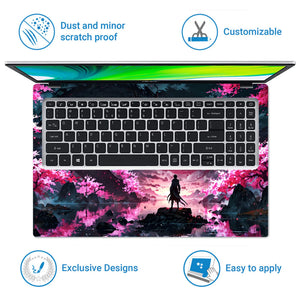 Laptop Skin - Epic Fantasy Dragon Cherry Blossom Night