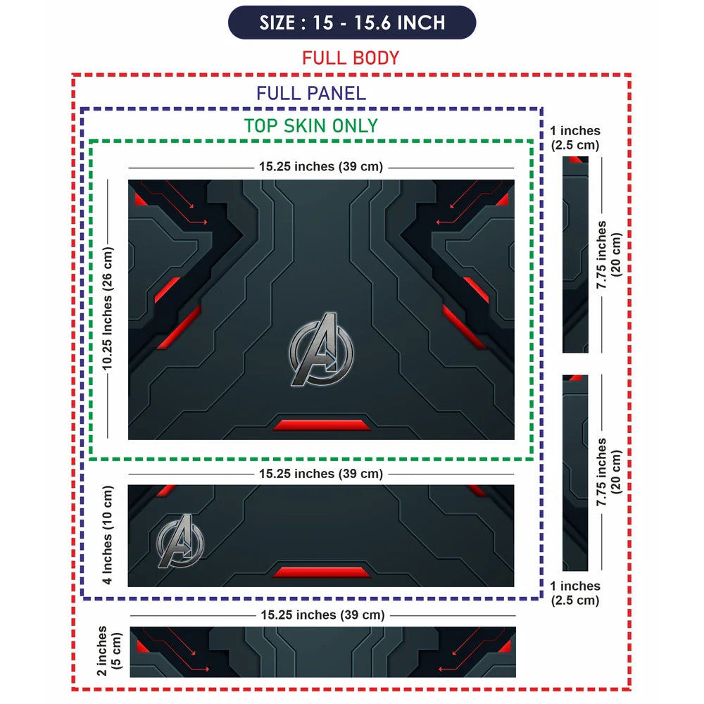 Universal Laptop Skin - Gaming Background Black Red a Logo