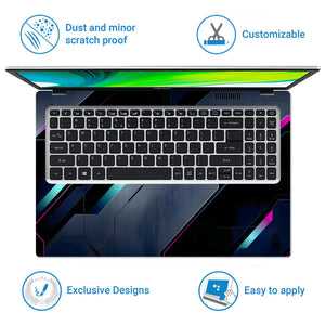 Laptop Skin - Futuristic Digital Art Neon Lines