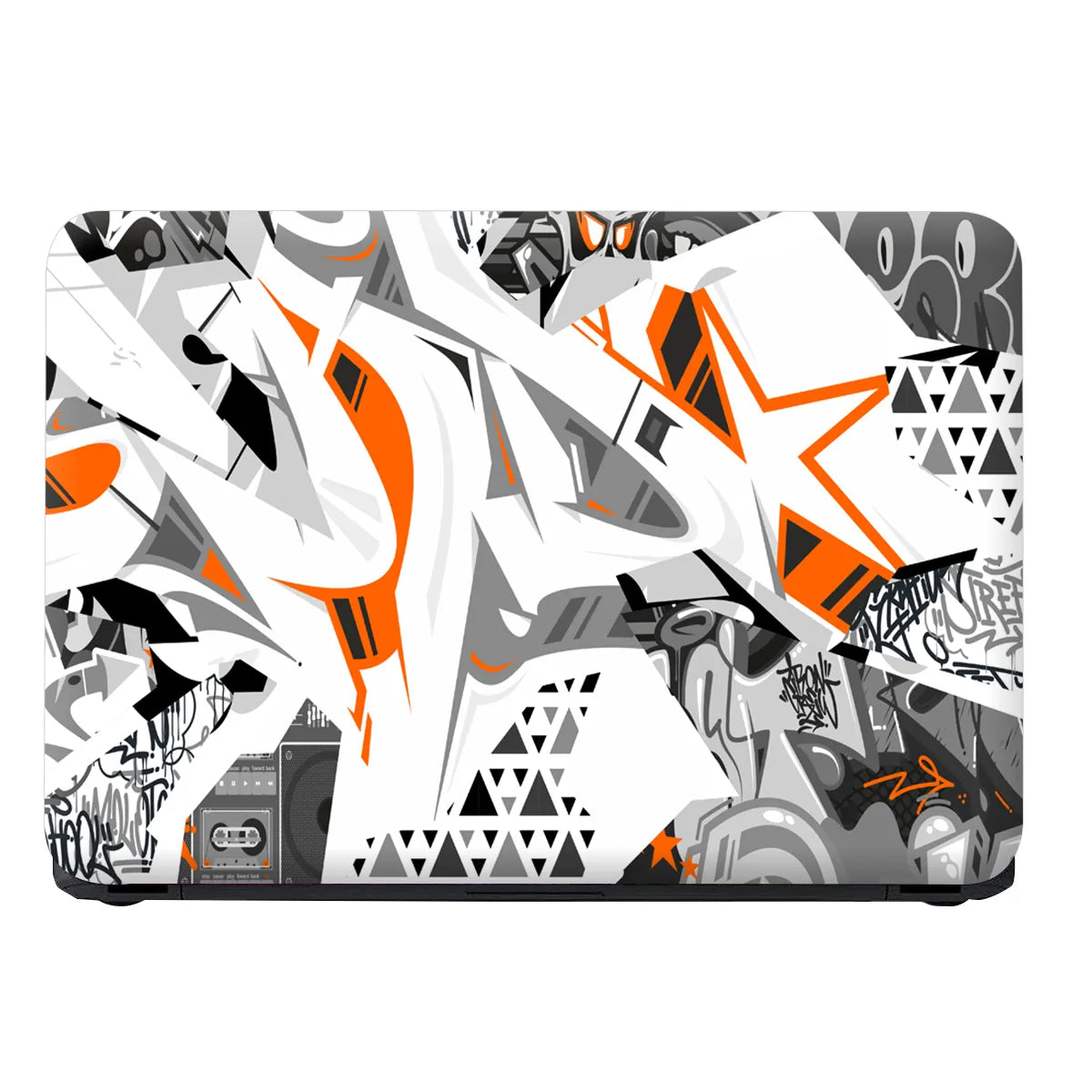 Laptop Skin - Mono Orange Geometric Burst
