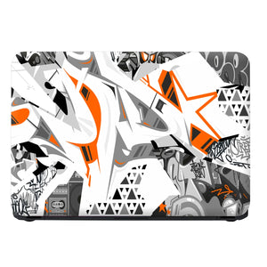 Laptop Skin - Mono Orange Geometric Burst