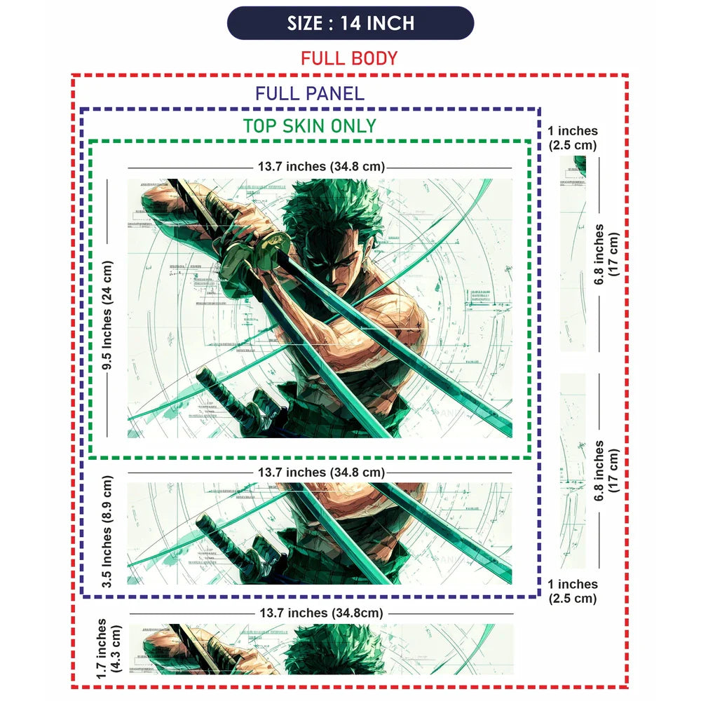 Universal Laptop Skin - Zoro One Piece Green
