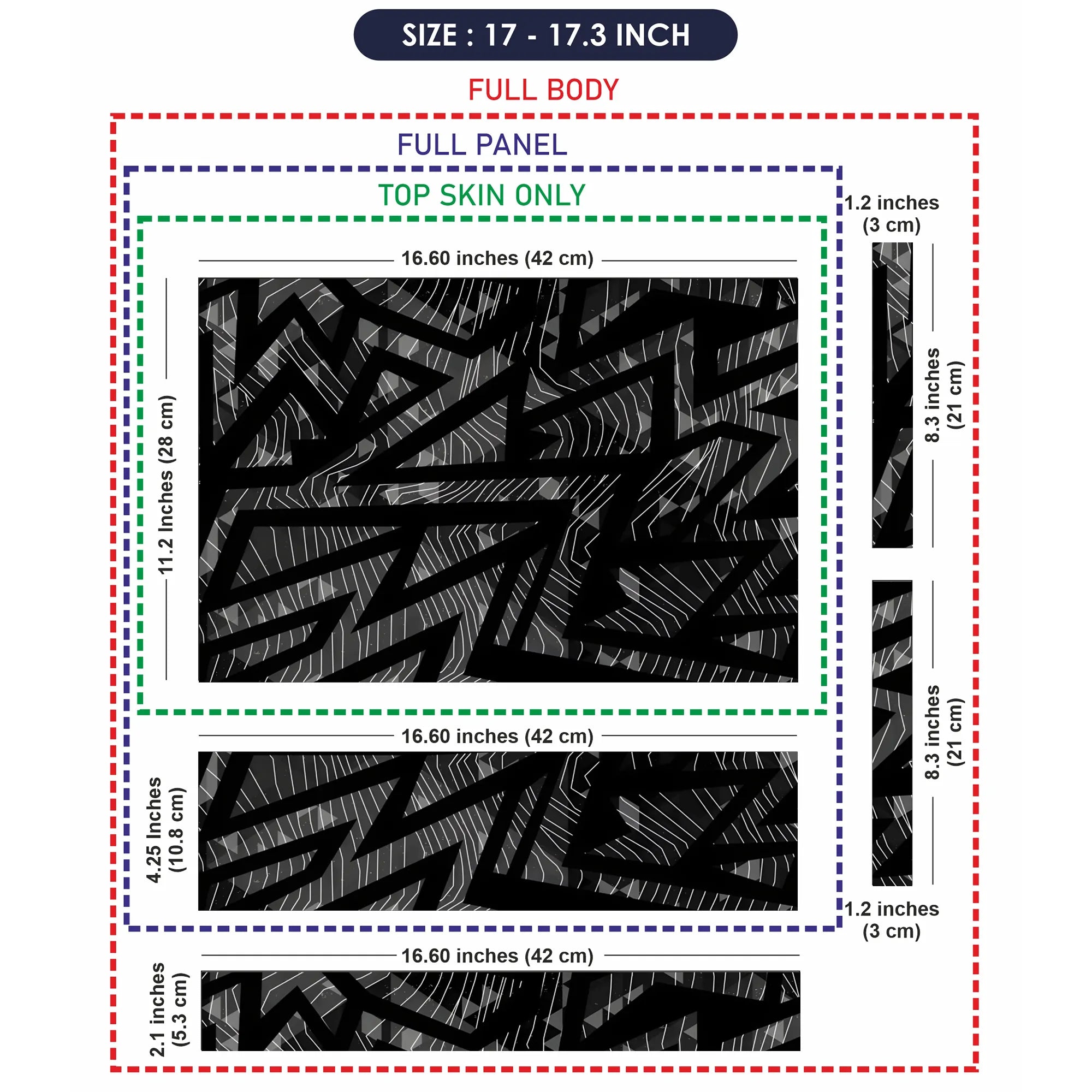 Laptop Skin - Monochromatic Abstract Lines Dynamic Movement