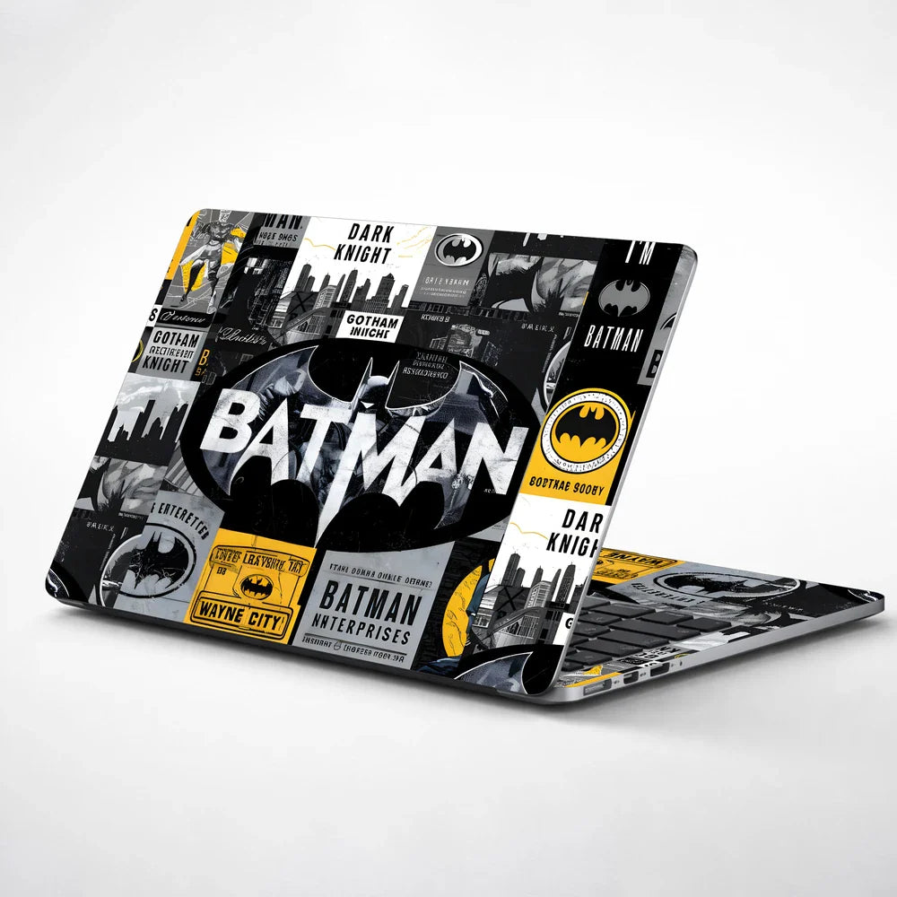 Universal Laptop Skin - Batman Collage in Yellow and Black Style