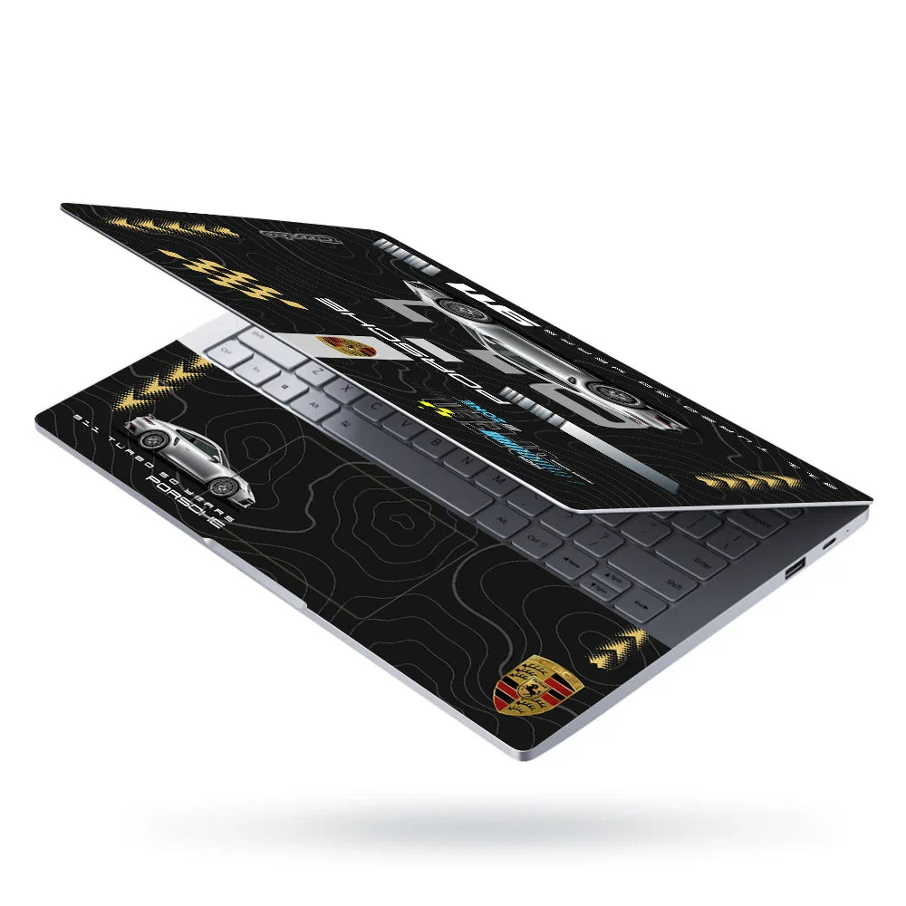 Universal Laptop Skin - Porsche Silver 911 Speed Zone