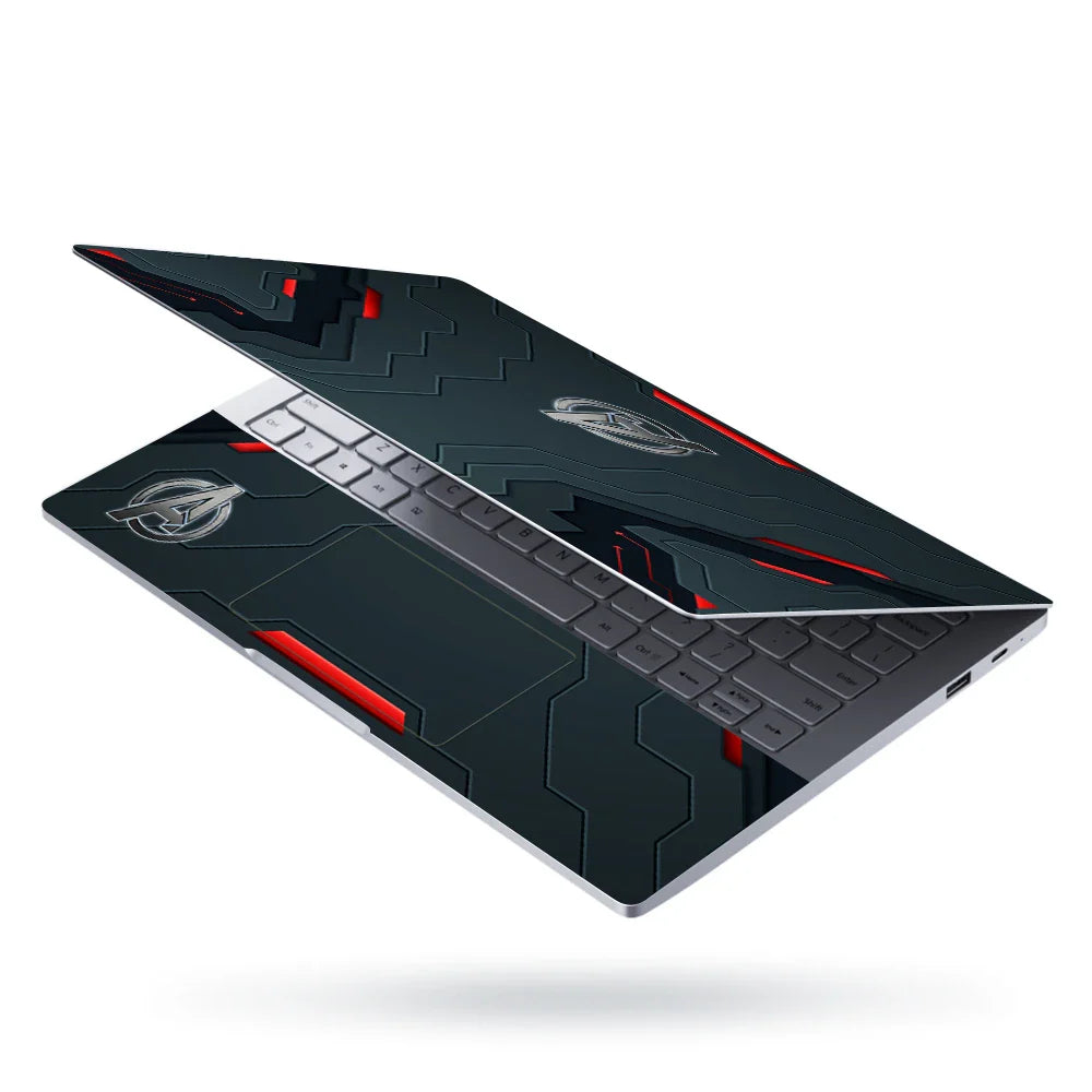 Universal Laptop Skin - Gaming Background Black Red a Logo