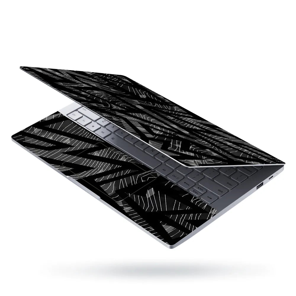 Laptop Skin - Monochromatic Abstract Lines Dynamic Movement