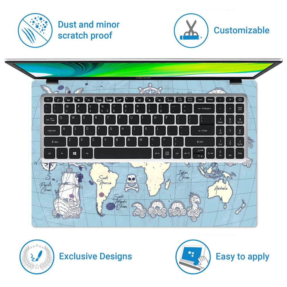 Universal Laptop Skin - Bird Design World Map