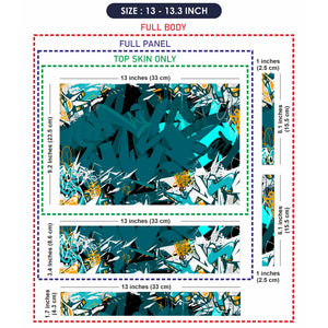 Laptop Skin - Teal Chaos Graffiti Shards