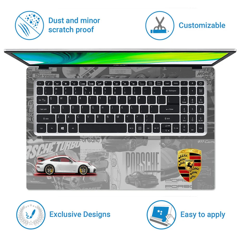 Universal Laptop Skin - Porsche 911 Classic Grey
