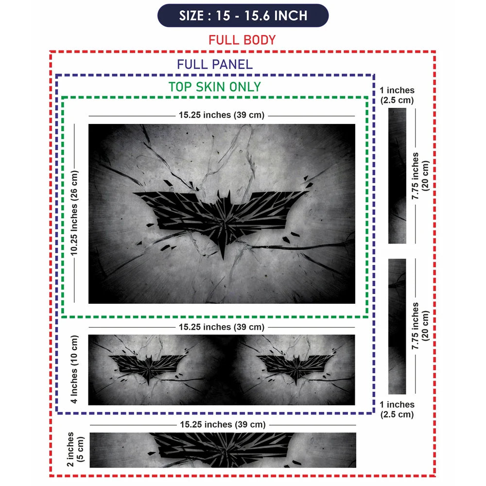 Universal Laptop Skin - Black Batman Abstract