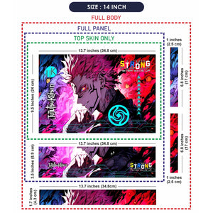 Universal Laptop Skin - Pink Blue Sukuna Demon Power Art