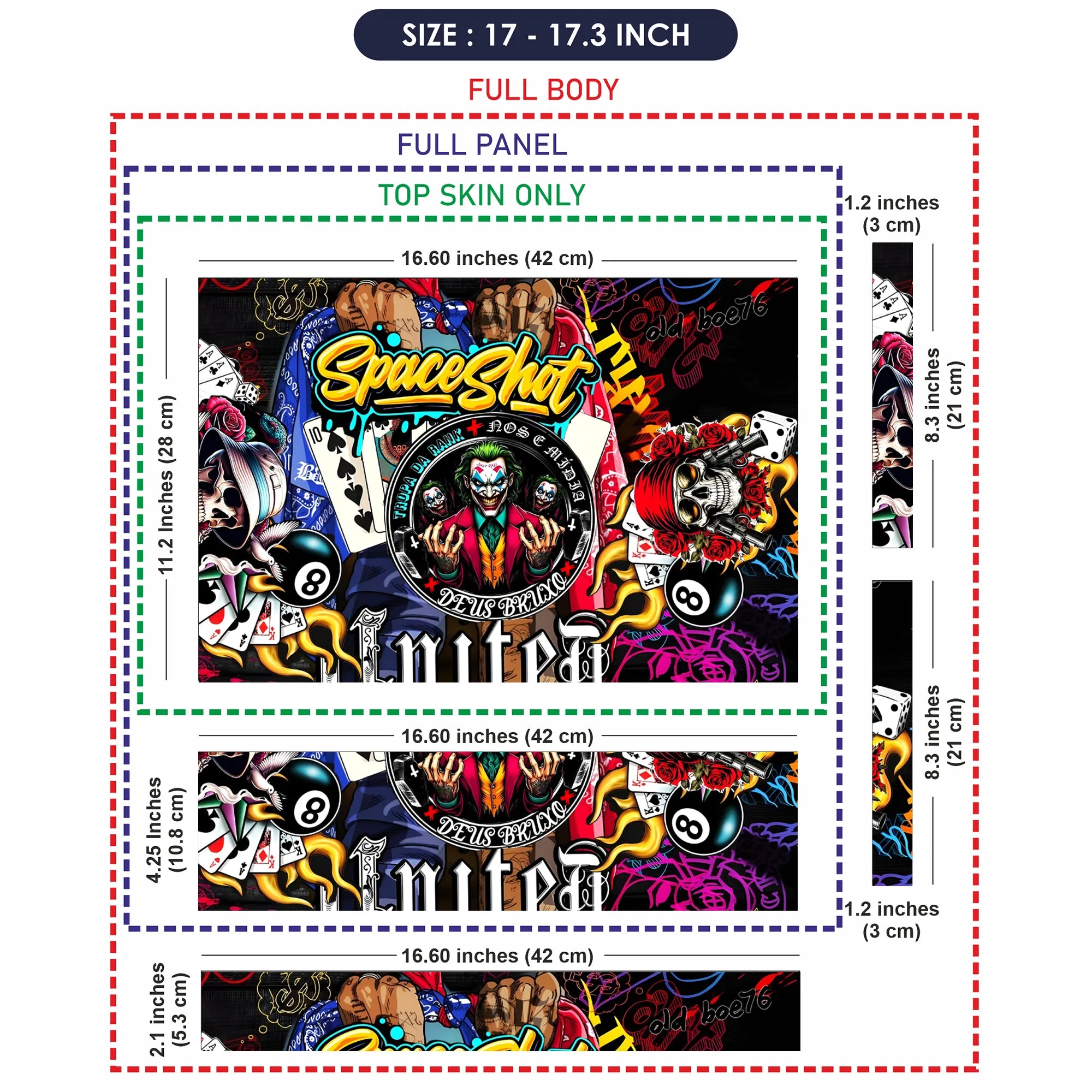 Laptop Skin - Vibrant Street Art Joker Playing Cards