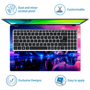 Universal Laptop Skin - Futuristic Neon Supercar