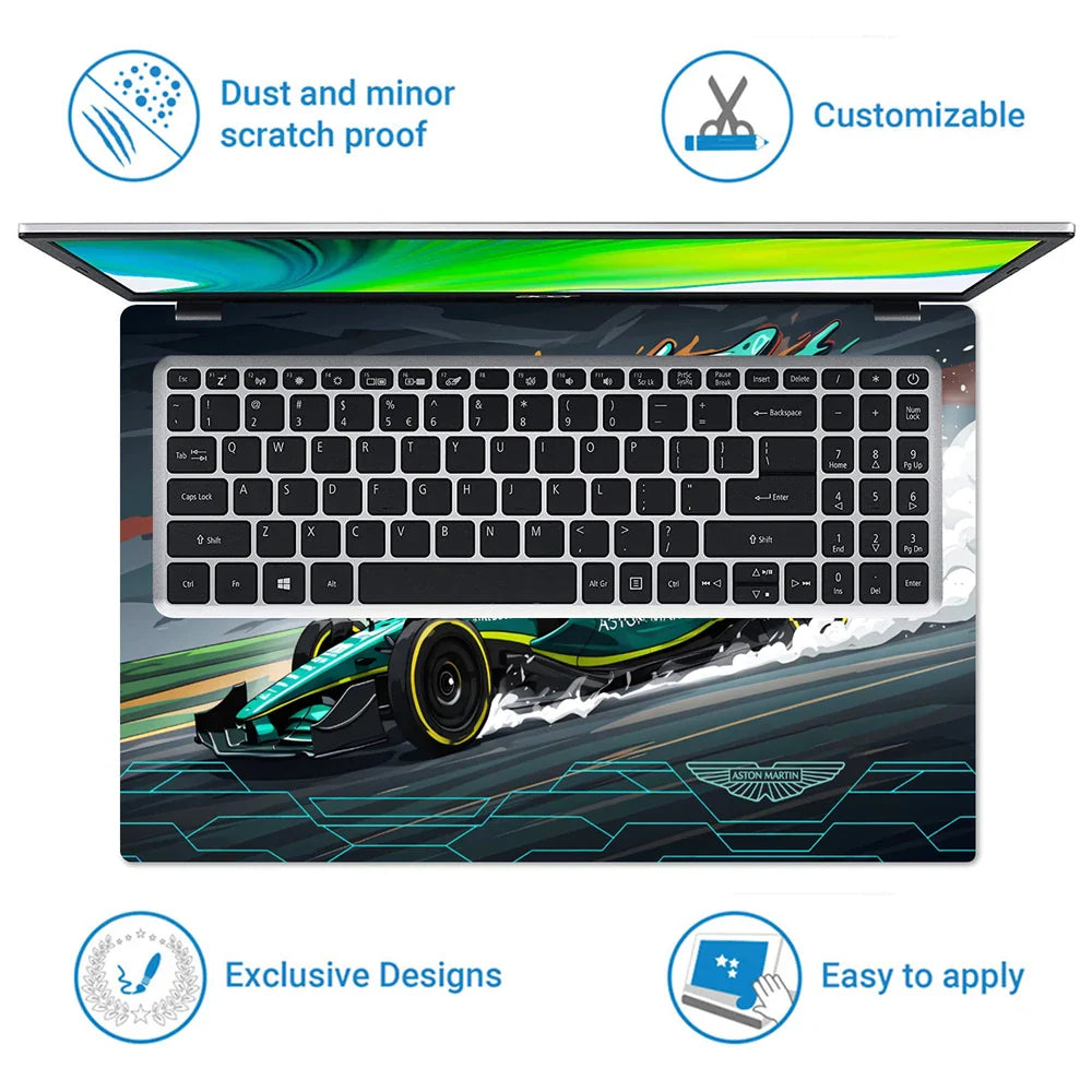 Universal Laptop Skin - Aston Martin F1 Speed Art