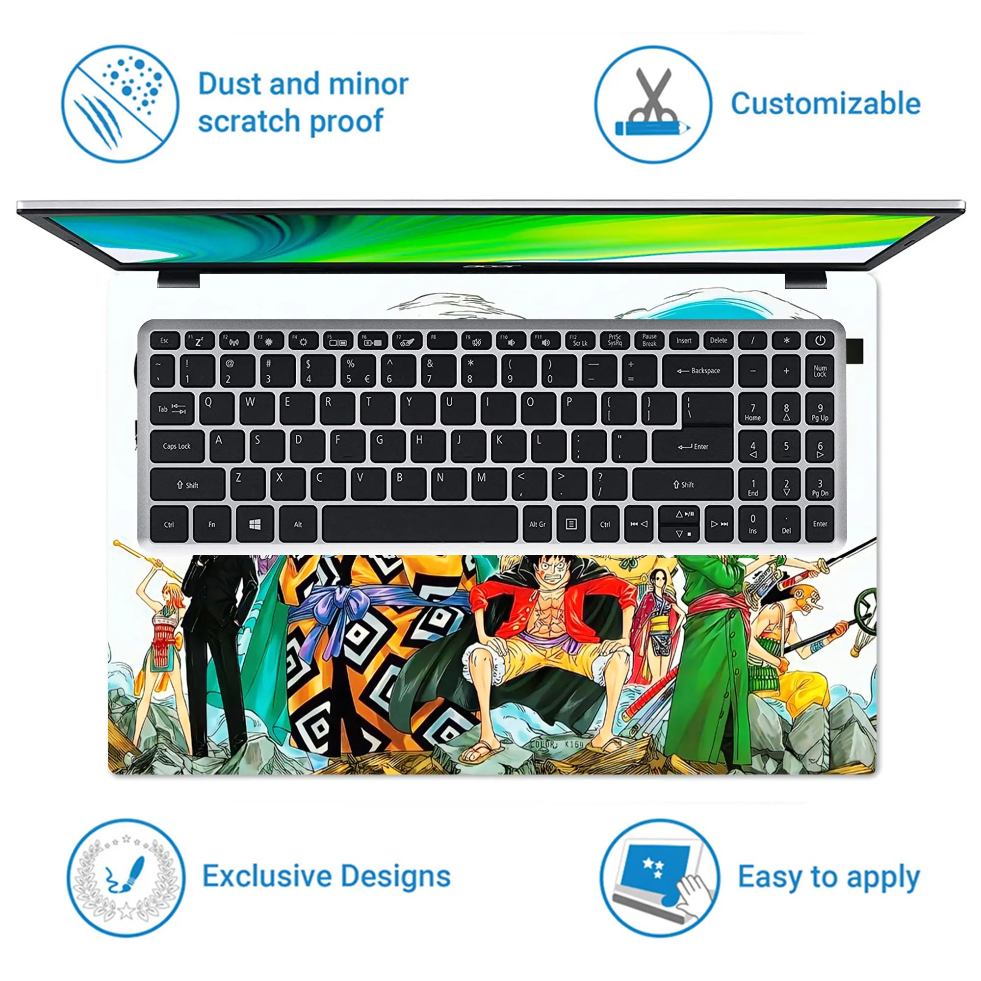 Laptop Skin - Vibrant Manga Adventure Colorful Characters