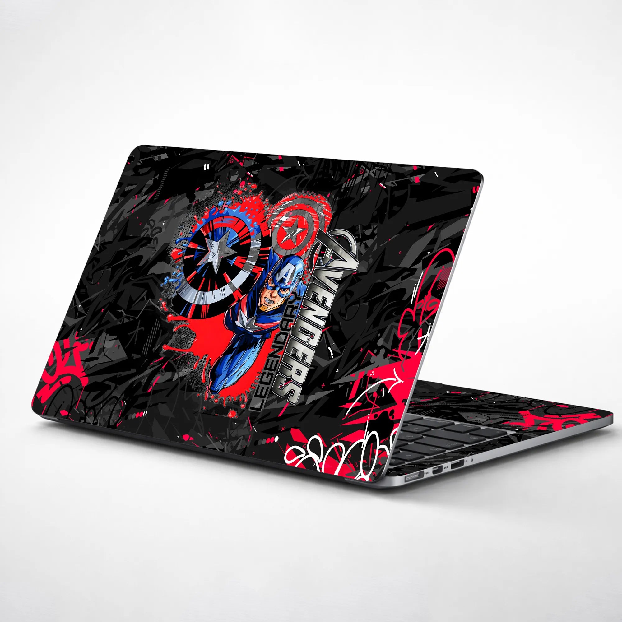 Laptop Skin - Graffiti Style Superhero Red Action