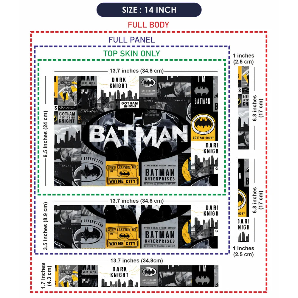 Universal Laptop Skin - Batman Collage in Yellow and Black Style
