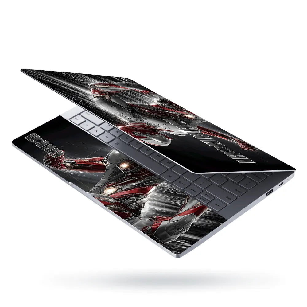 Laptop Skin - Dynamic Comic Iron Man Silver Red