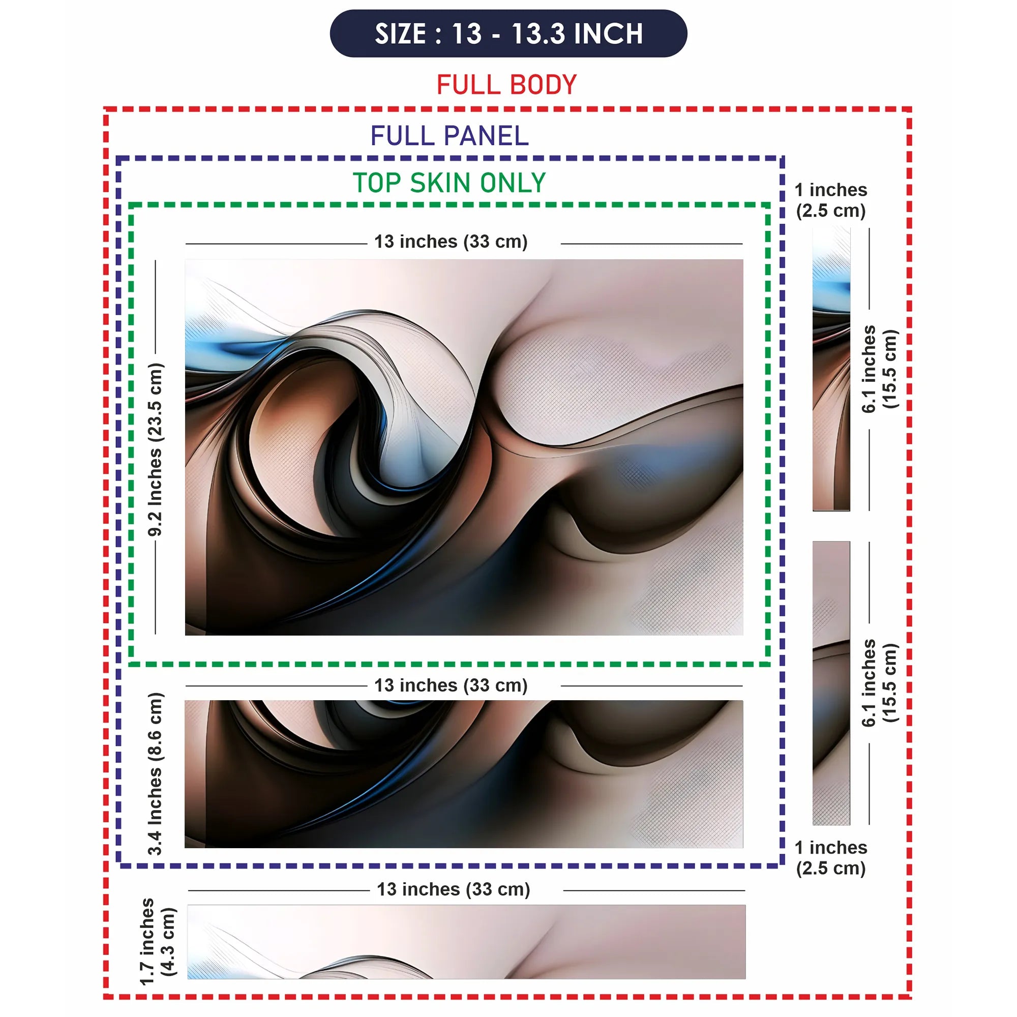 Laptop Skin - Fluid Abstract Waves Soft Tones