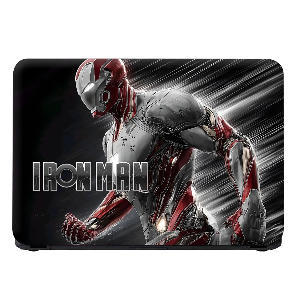 Laptop Skin - Dynamic Comic Iron Man Silver Red