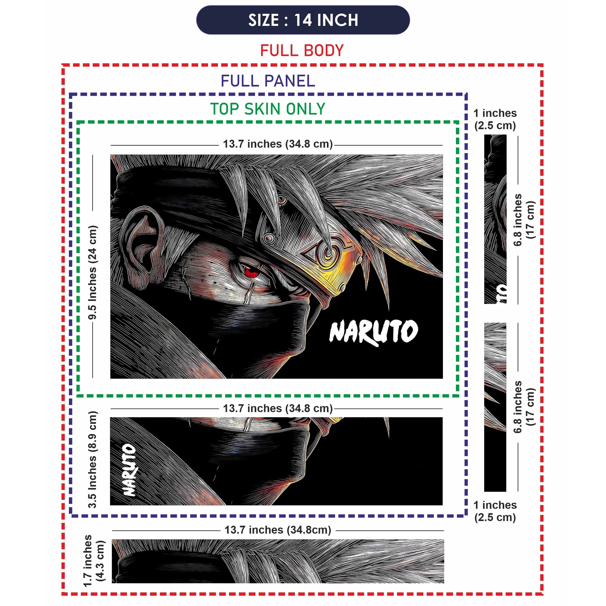 Laptop Skin - Dynamic Anime Ninja Intense Red Black