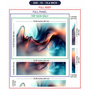 Laptop Skin - Fluid Abstract Waves Soft Blue Orange