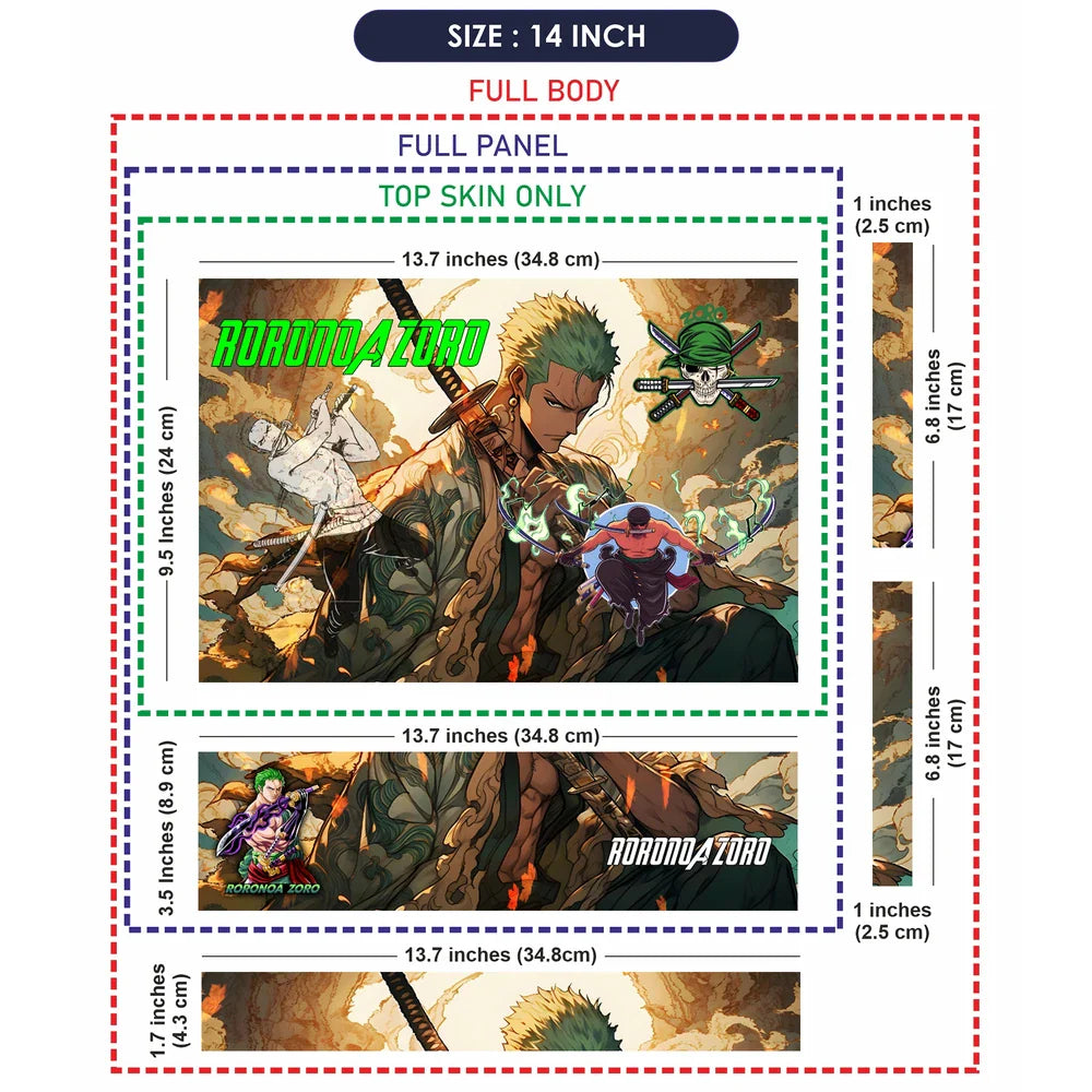 Universal Laptop Skin - Roronoa Zoro Samurai Epic Art