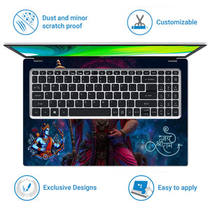 Laptop Skin - Lord Hanuman With Gada Shree Ram Artwork