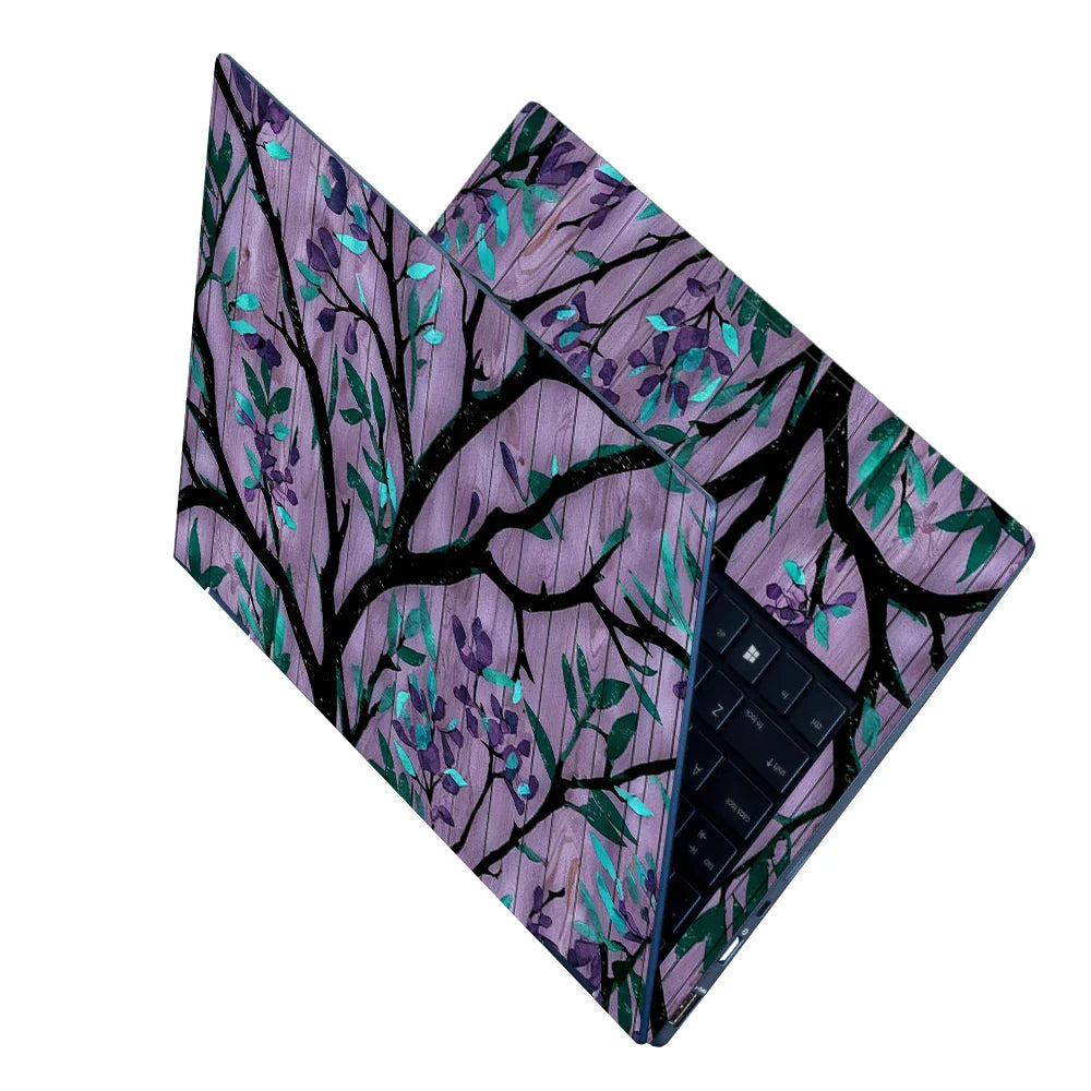 Universal Laptop Skin - Purple Floral Branch Art