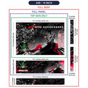 Laptop Skin - Never Settle Zoro Warrior Graffiti