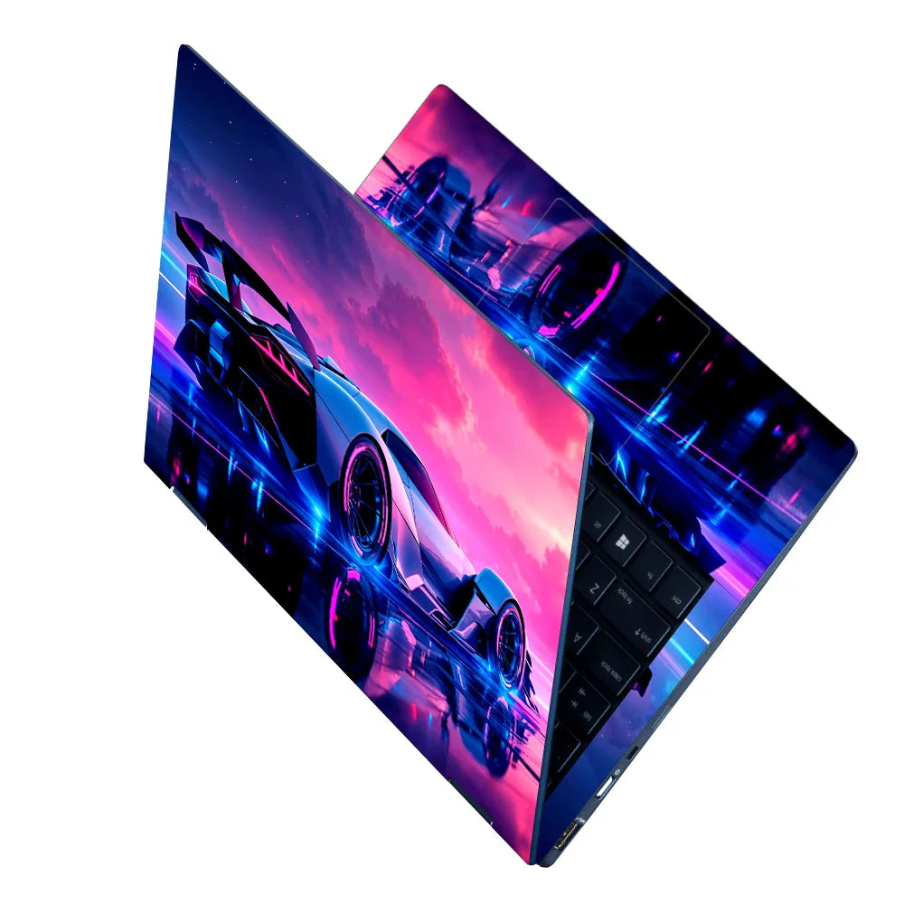 Universal Laptop Skin - Futuristic Neon Supercar