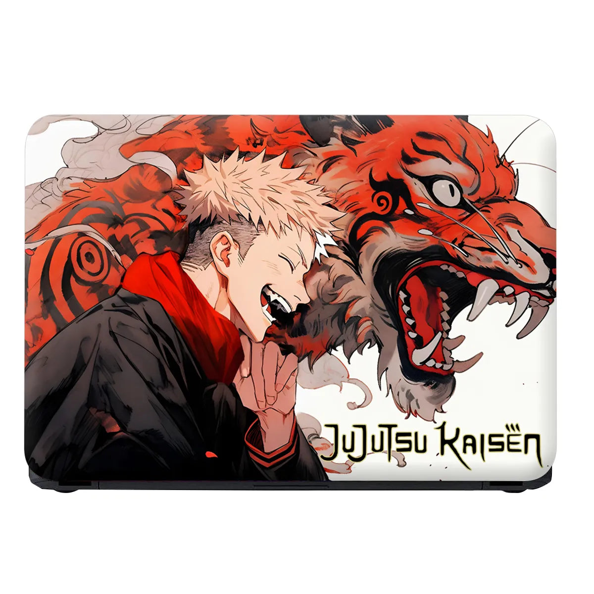 Laptop Skin - Dynamic Anime Character Fiery Red Mood