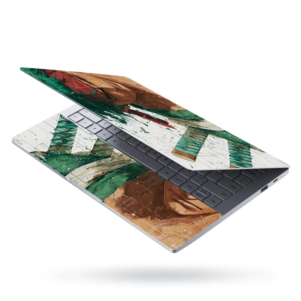 Laptop Skin - Dynamic Manga Warrior Green Energy 1