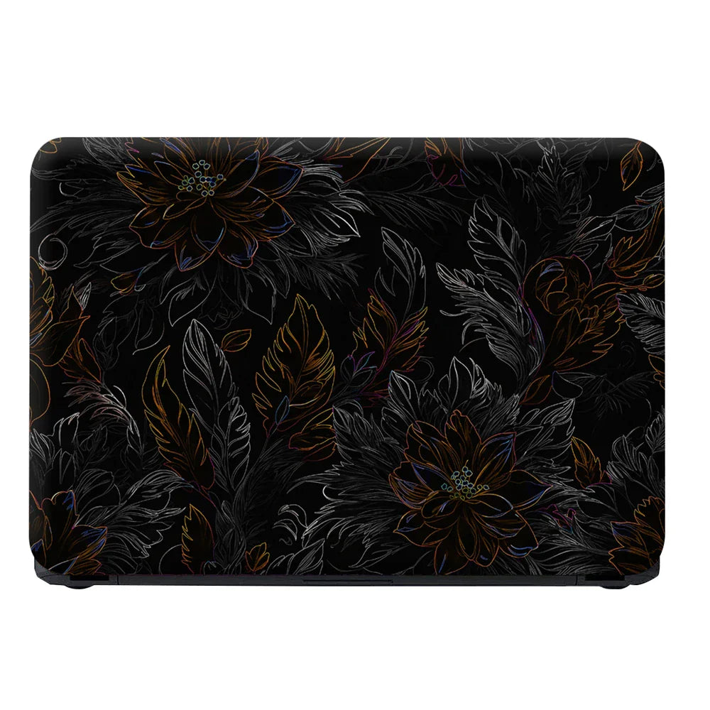 Universal Laptop Skin - Dark Golden Floral Texture