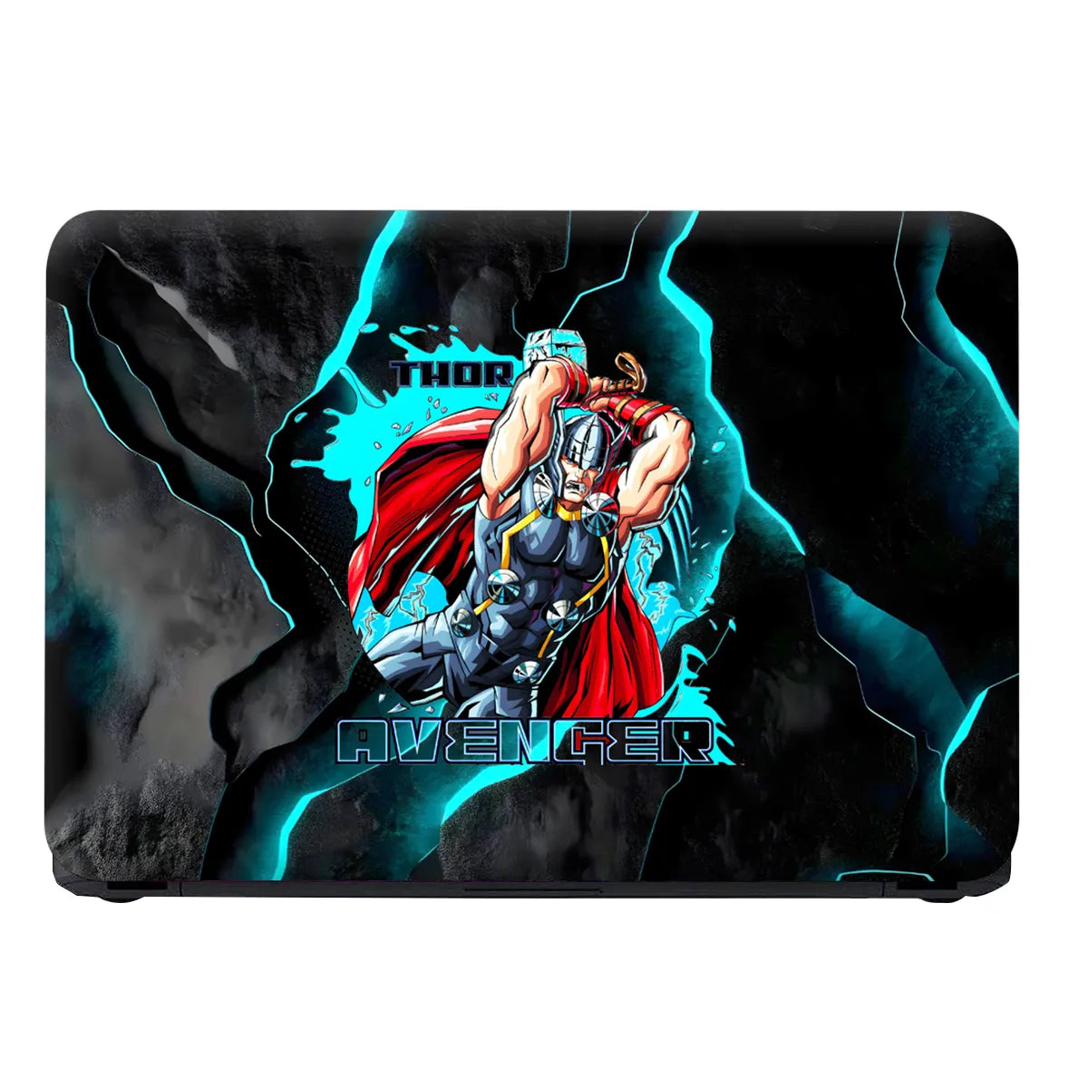 Laptop Skin - Dynamic Comic Hero Thor Electric Blue