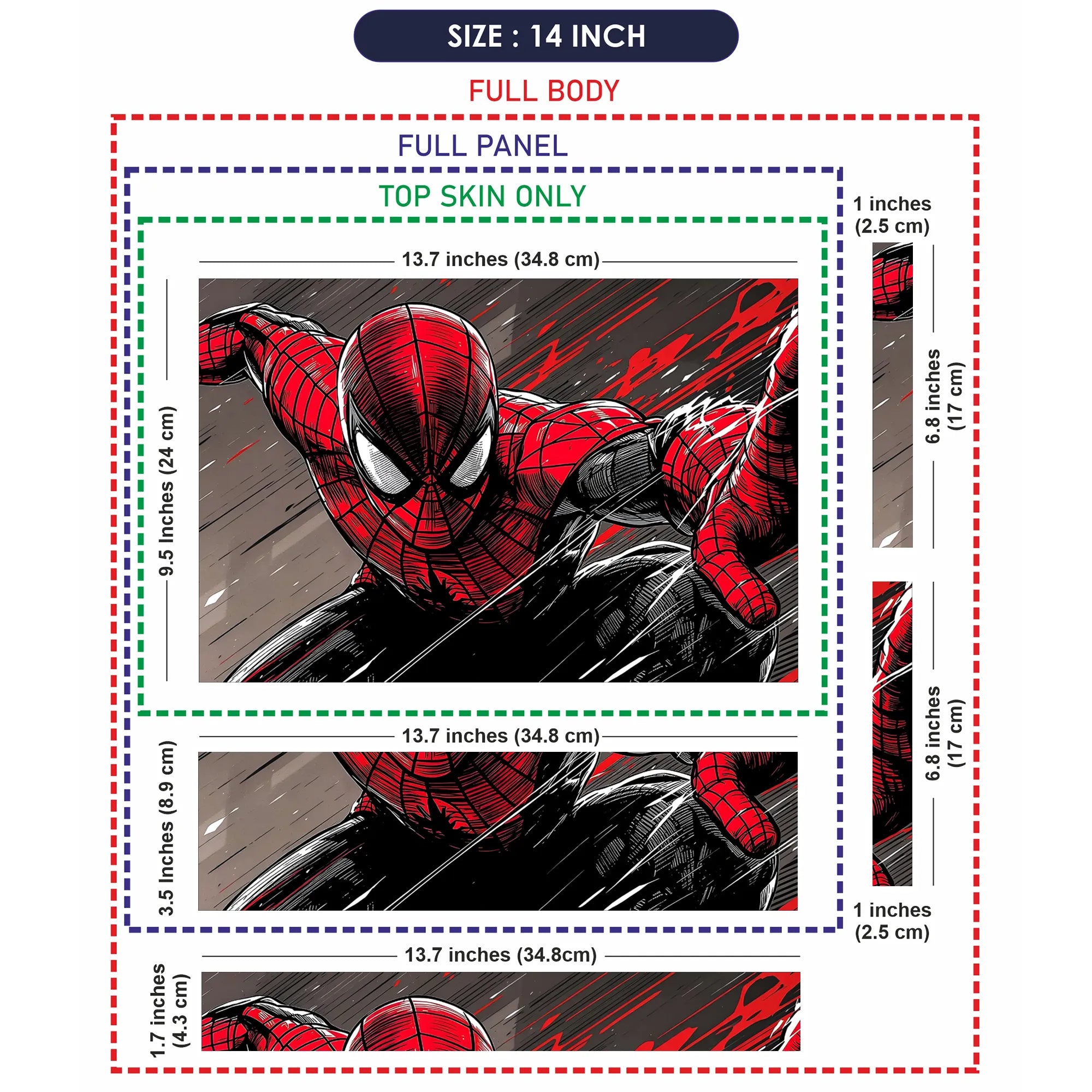 Laptop Skin - Dynamic Comic Spider Hero Red Action