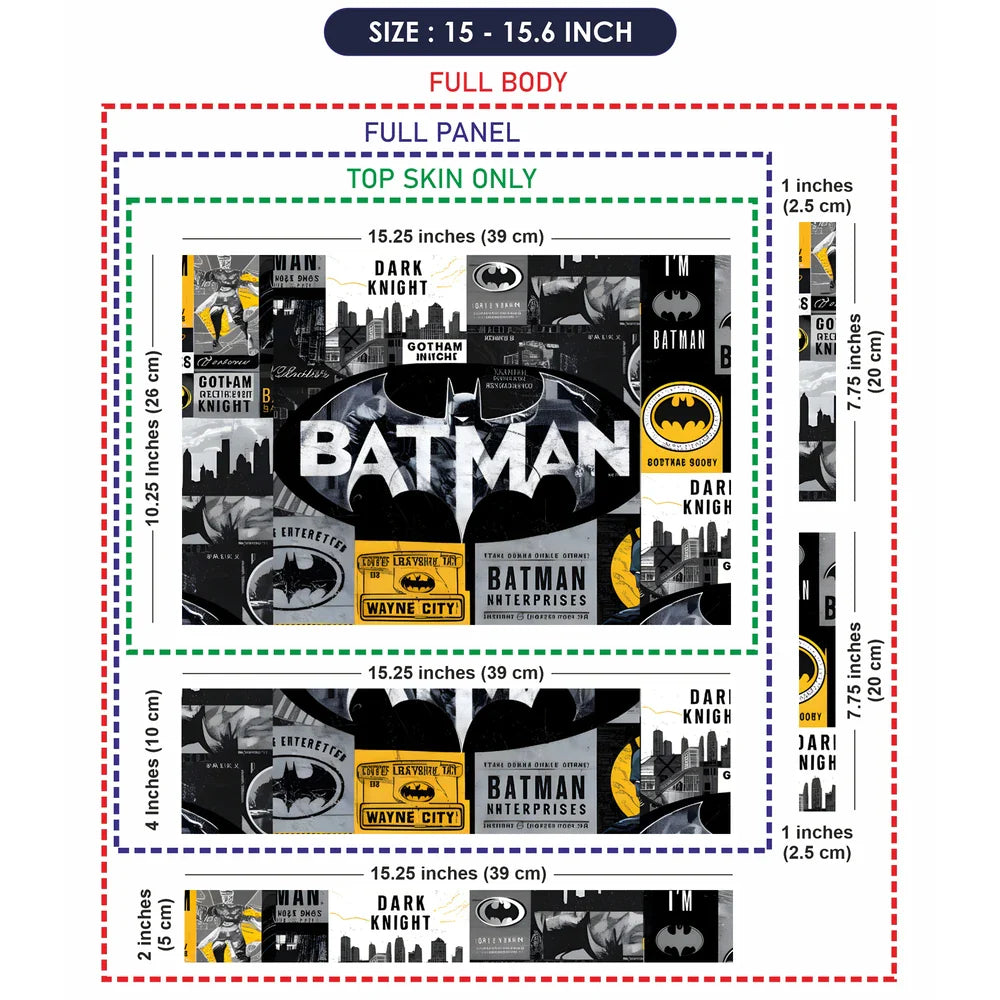 Universal Laptop Skin - Batman Collage in Yellow and Black Style