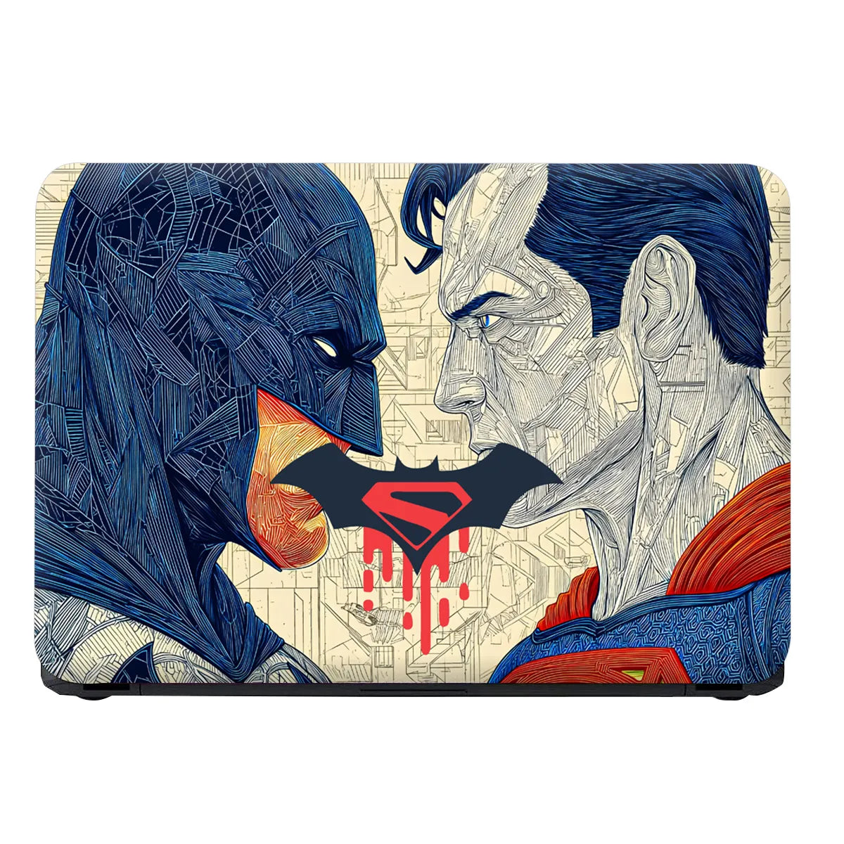 Laptop Skin - Dynamic Comic Style Heroic Faceoff Dramatic Tones