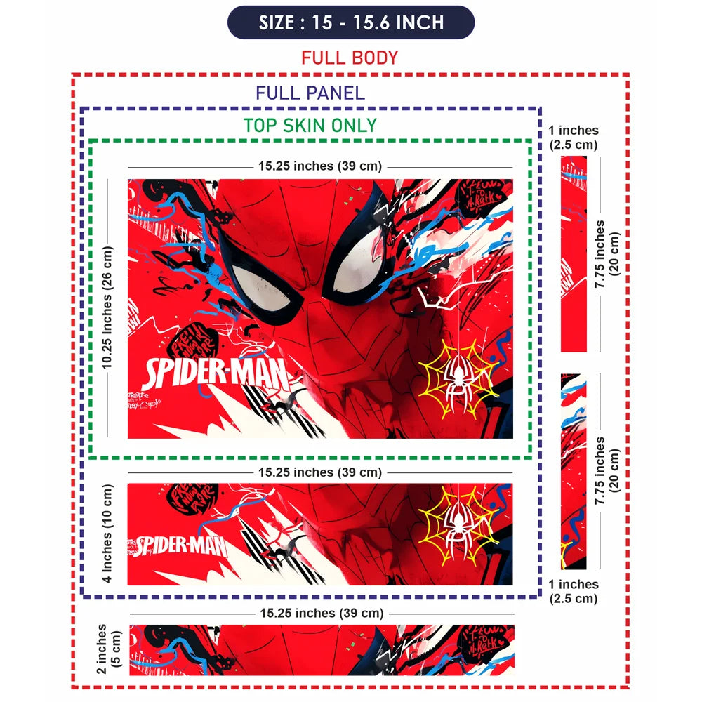Laptop Skin - Spider-Man Red Mask Graffiti Superhero Art Design