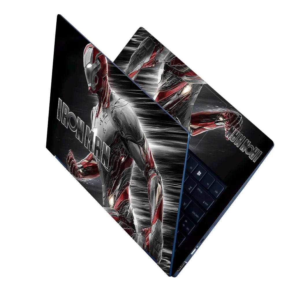 Laptop Skin - Dynamic Comic Iron Man Silver Red