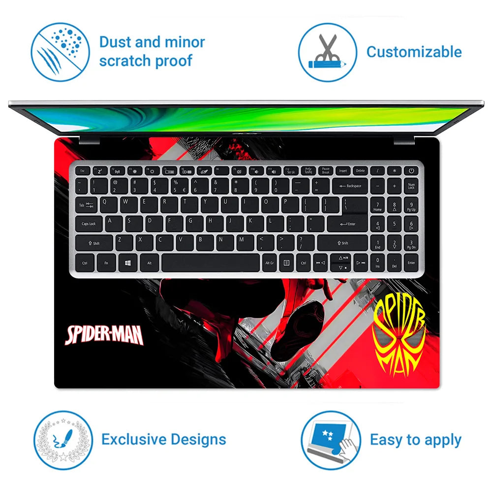 Laptop Skin - Spider-Man Action Pose Red Black Superhero