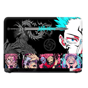 Universal Laptop Skin - Black Teal Sukuna Anime Layout