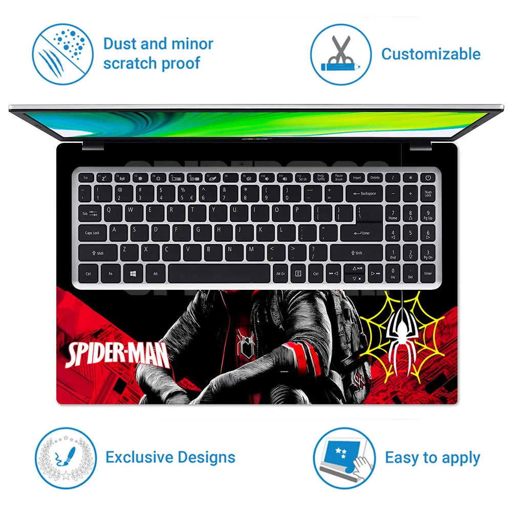 Laptop Skin - Spider-Man Dark Hoodie Superhero Comic Artwork