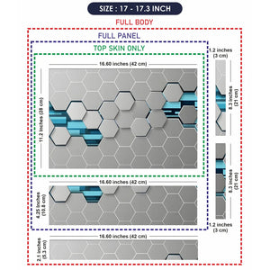 Universal Laptop Skin - Grey & Teal 3D Hexagon Tech Pattern